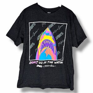 JAWS X Maui And Sons Graphic Shark T-Shirt XL Neon Surf Movie Tee